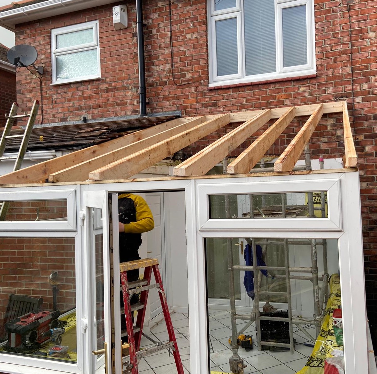 Extension exterior before